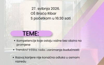 Poziv na predavanje za roditelje: Kako podržati dijete pri upisu u srednju školu?